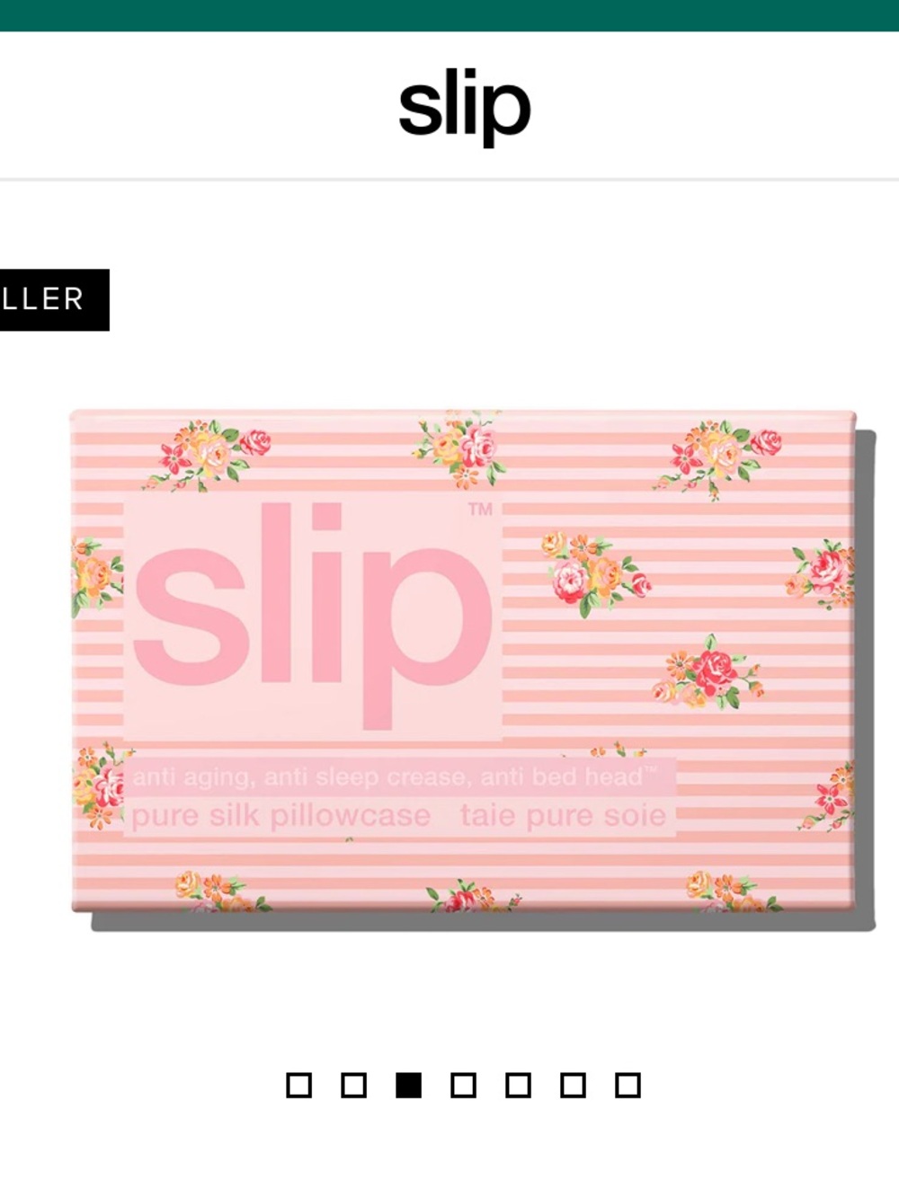 slip Pink Floral Silk Pillowcase Box 🆕